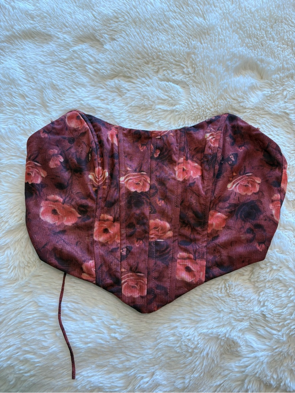 Floral Burgundy Corset Top - Women's Accessory